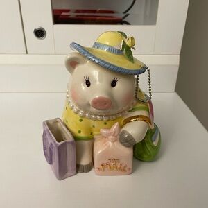 Mud Pie Piggy Bank Ceramic Shopping Fun….